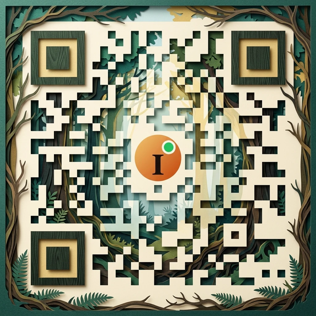 Paper forest QR code template