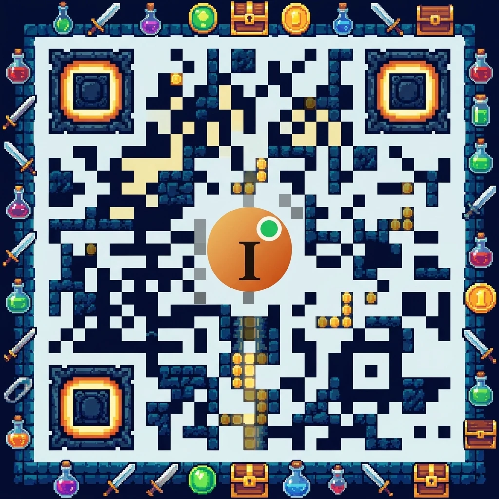 Pixel quest QR code template