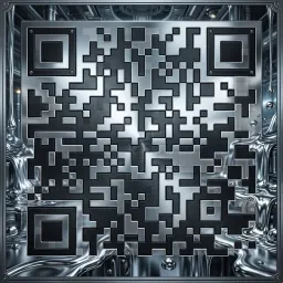 Liquid chrome QR code style