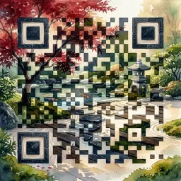 Ink wash QR code style