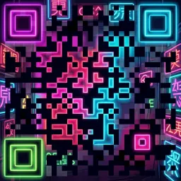 Neon QR code style