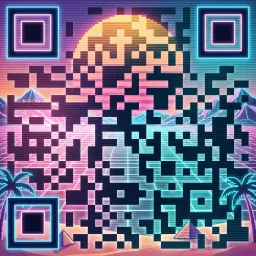 Vaporwave QR code style